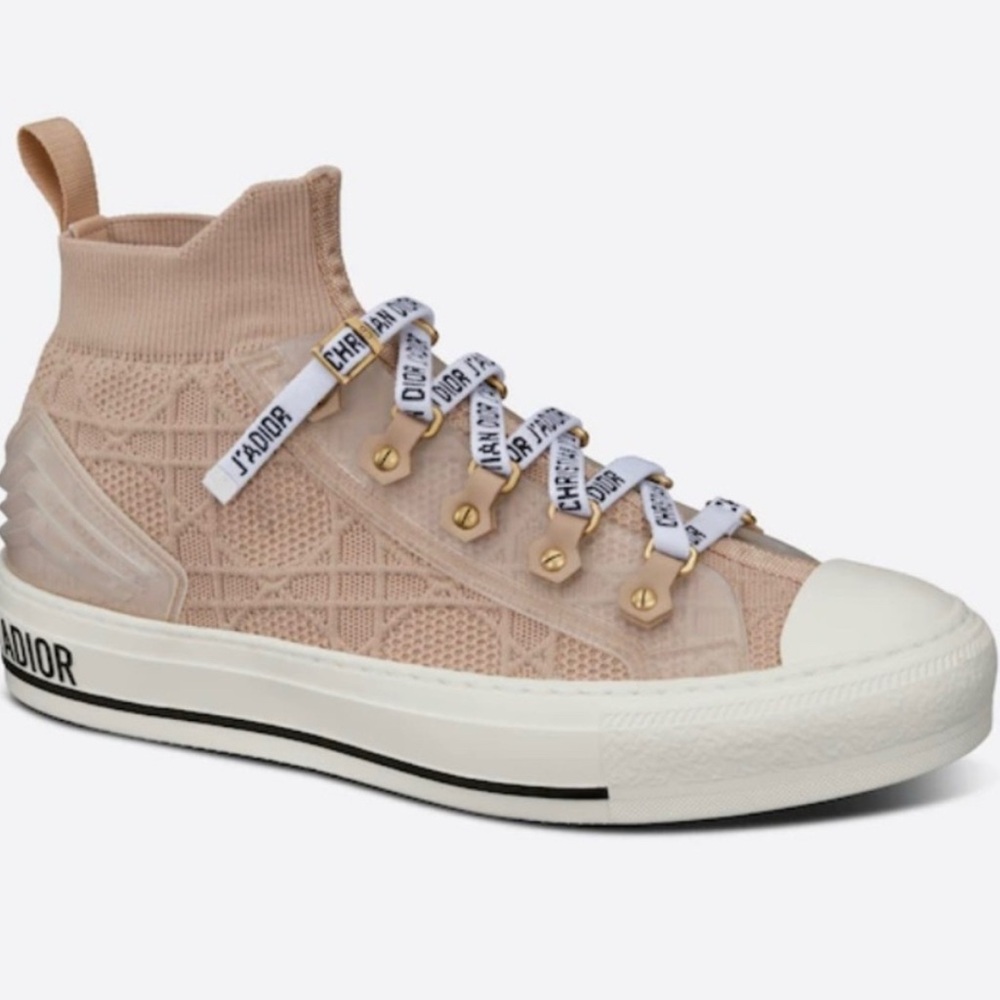 Authentic Christian Dior WALK'N'DIOR SNEAKER Nude Cannage Technical Mesh SIZE 36